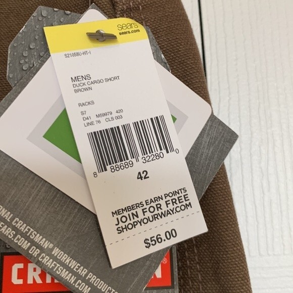 NWT Craftsman Brown Duck Cargo Shorts Sz 42 - Picture 4 of 9